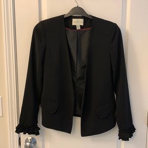 Black Ruffle Adrienne Vittadini Suit Jacket / Blazer